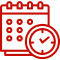 Calendar with clock icon in comic style